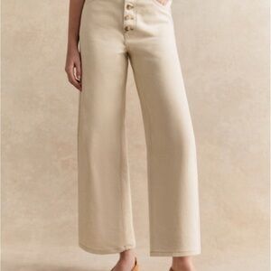 Sezane Le crop Ecru corduroy size 8